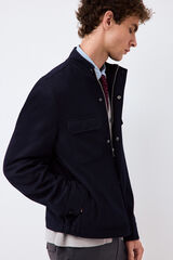 Pedro del Hierro Cazadora punto mezcla lana Azul