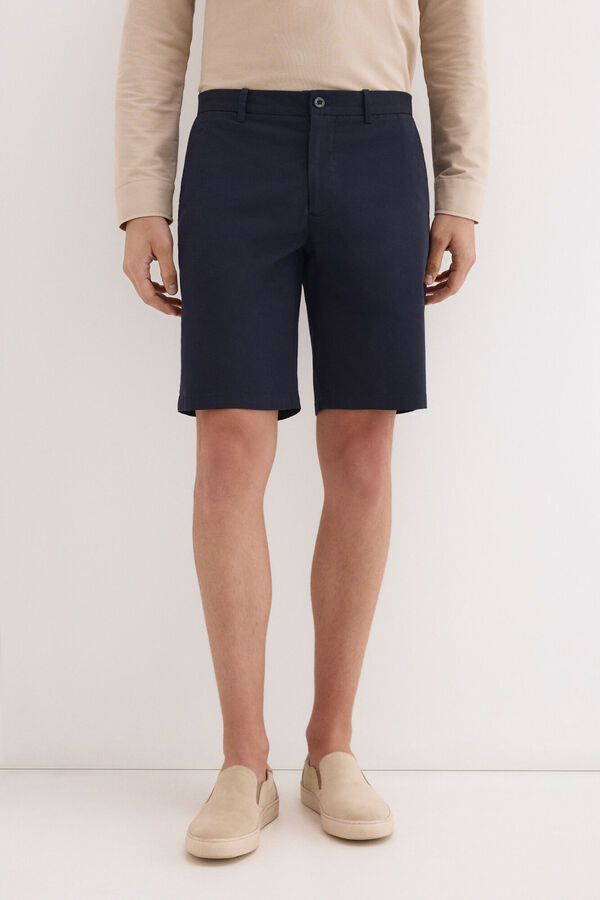 Pedro del Hierro Bermuda chino regular Azul