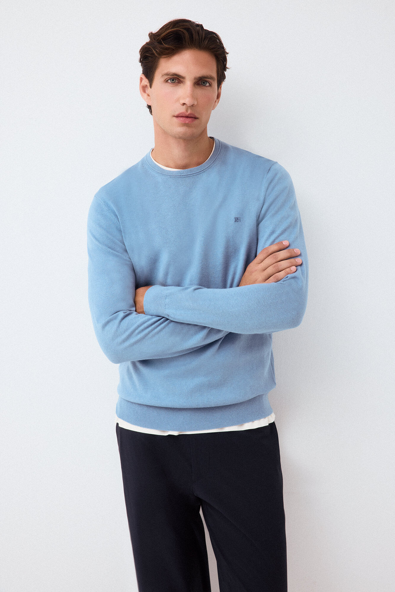 Pedro del Hierro Jersey punto premium algod&oacute;n seda cashmere