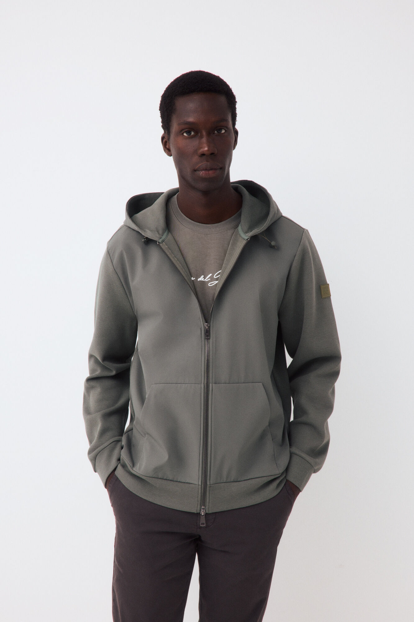 Pedro del Hierro Cardigan t&eacute;cnico con capucha