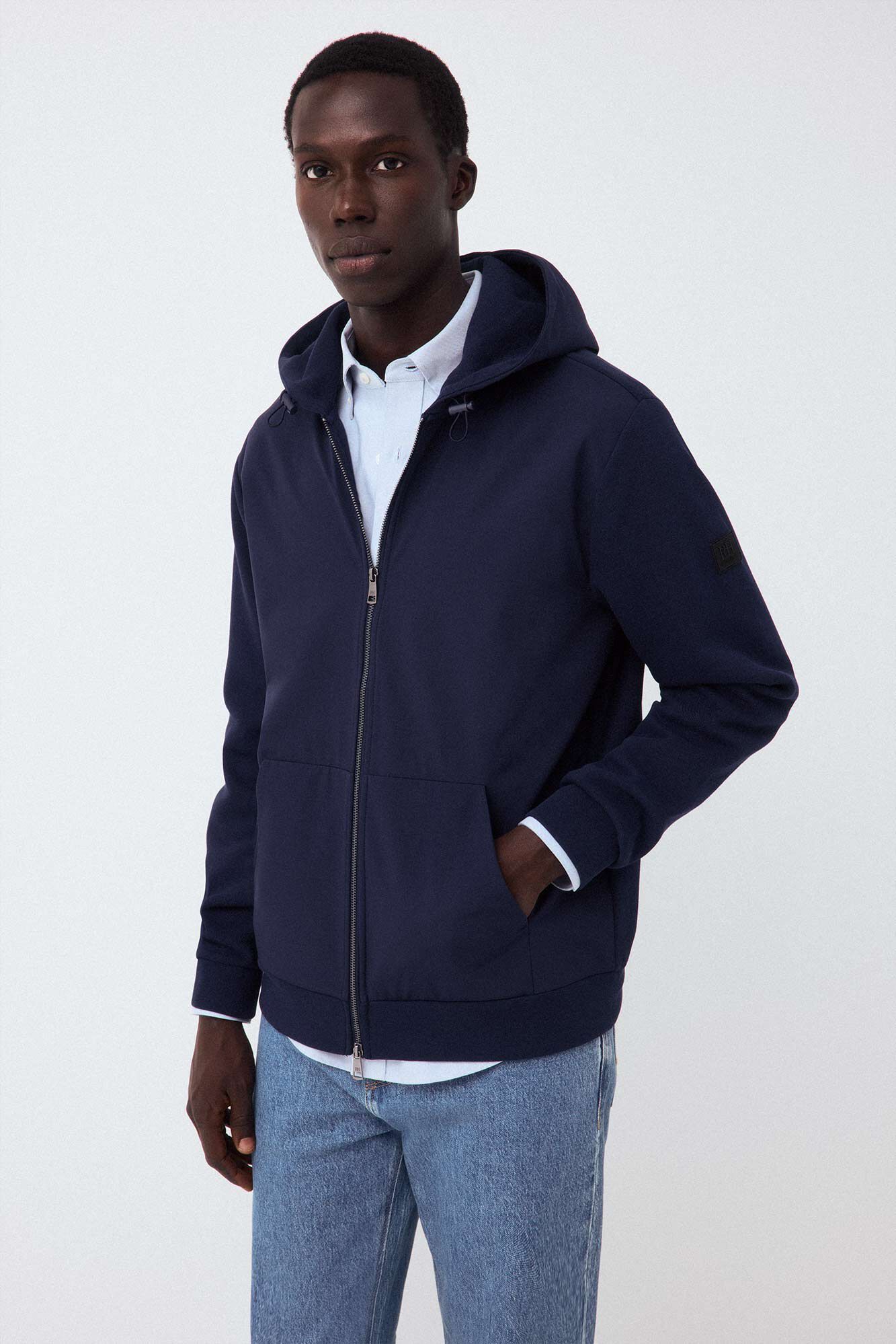 Pedro del Hierro Cardigan t&eacute;cnico con capucha