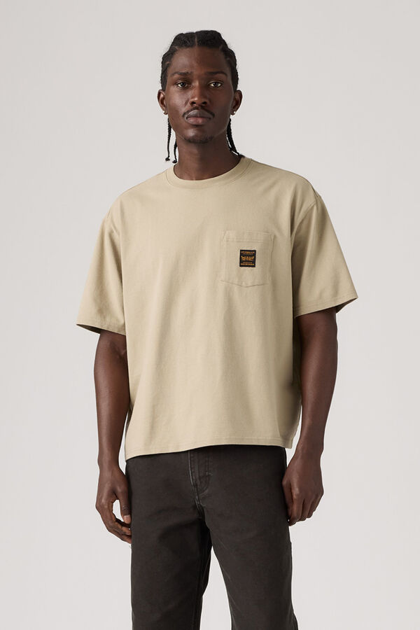 Levi's Camiseta manga corta bolsillo beige
