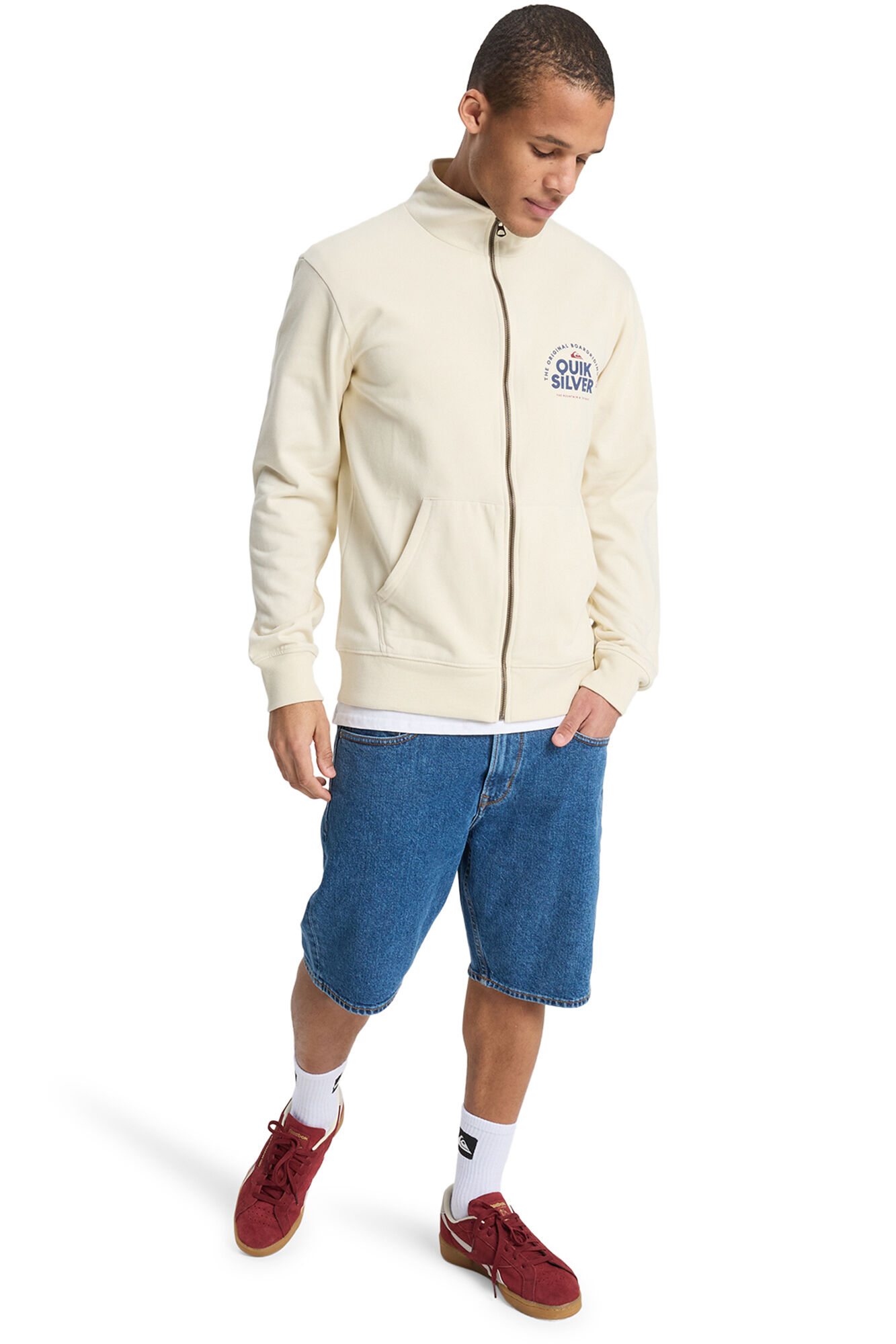 Quiksilver Sudadera con cremallera y cuello mock neck