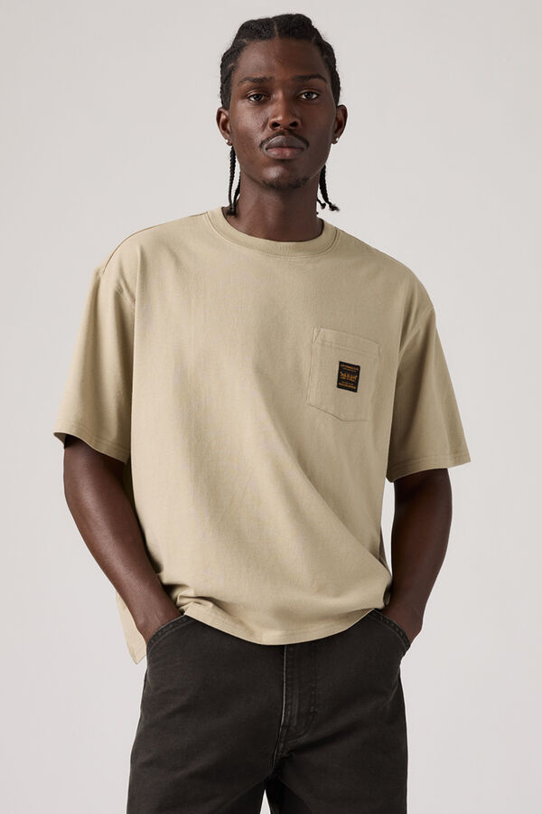 Levi's Camiseta manga corta bolsillo beige