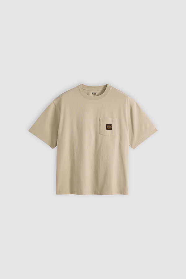 Levi's Camiseta manga corta bolsillo beige