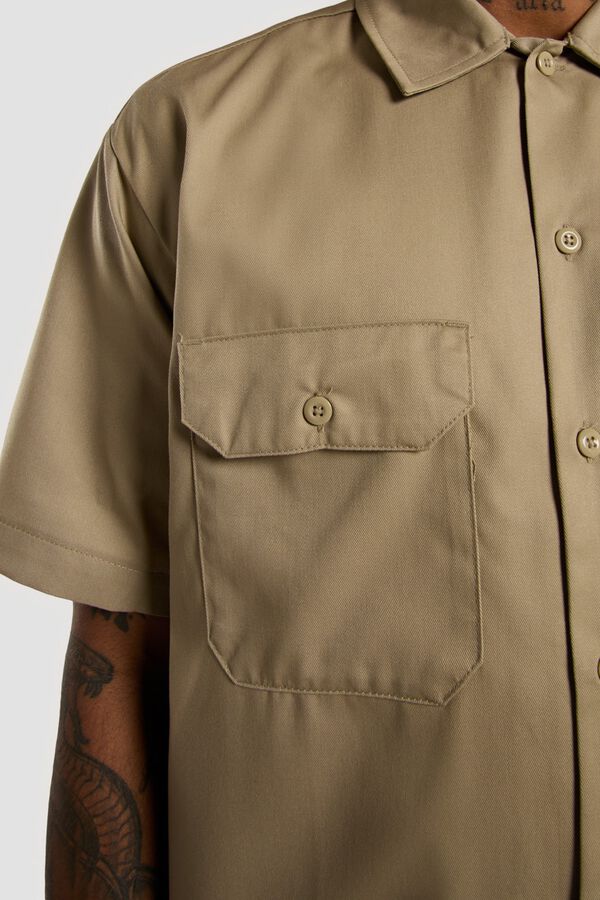 Dickies Camisa de trabajo manga corta kaki