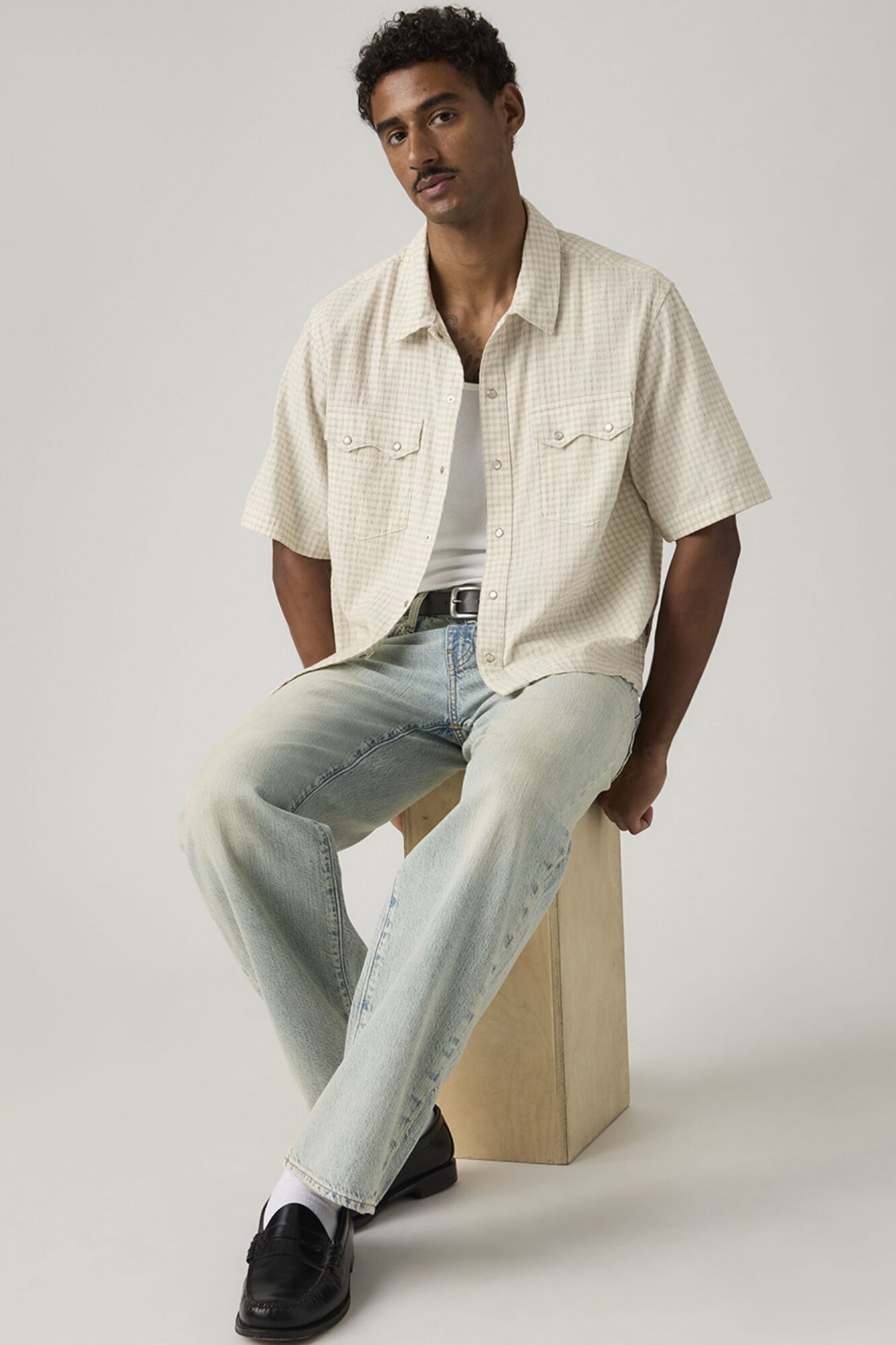 Levi's Camisa crop de manga corta