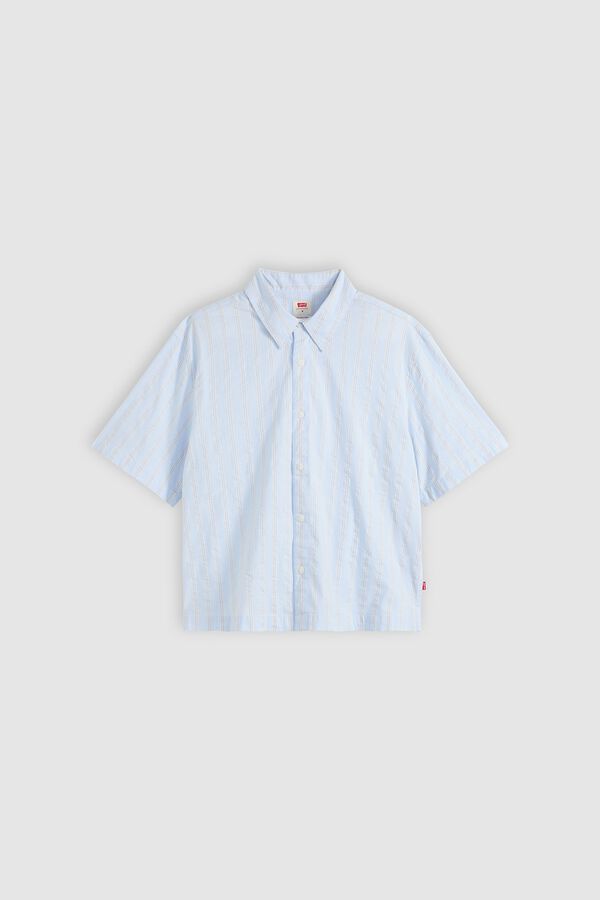 Levi's Camisa crop de manga corta azul