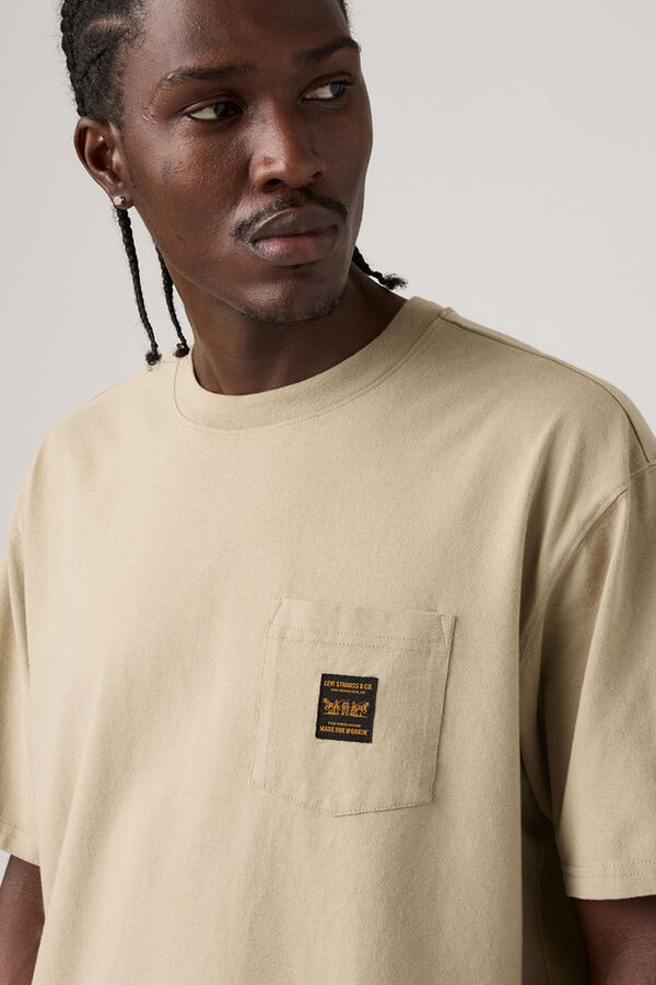 Levi's Camiseta manga corta bolsillo beige