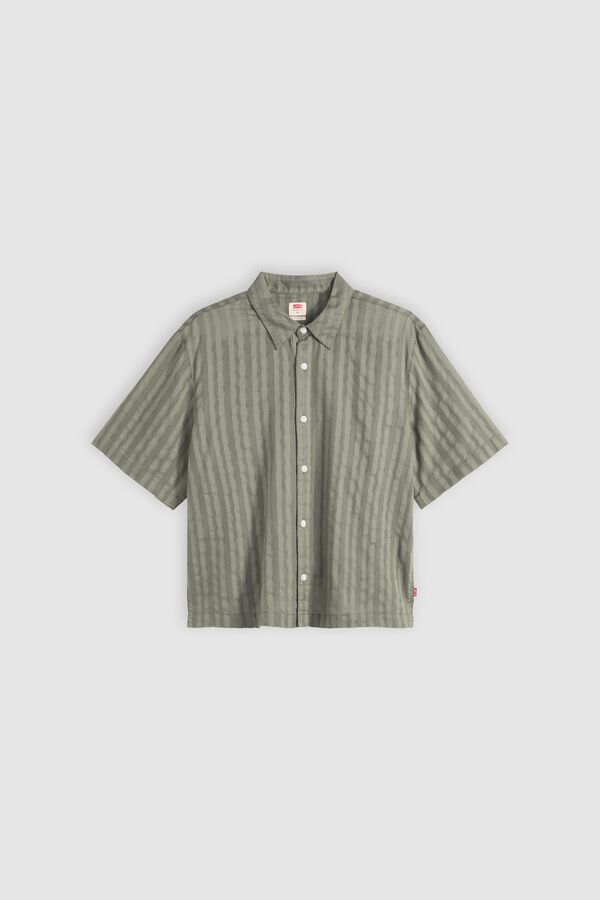 Levi's Camisa crop de manga corta kaki