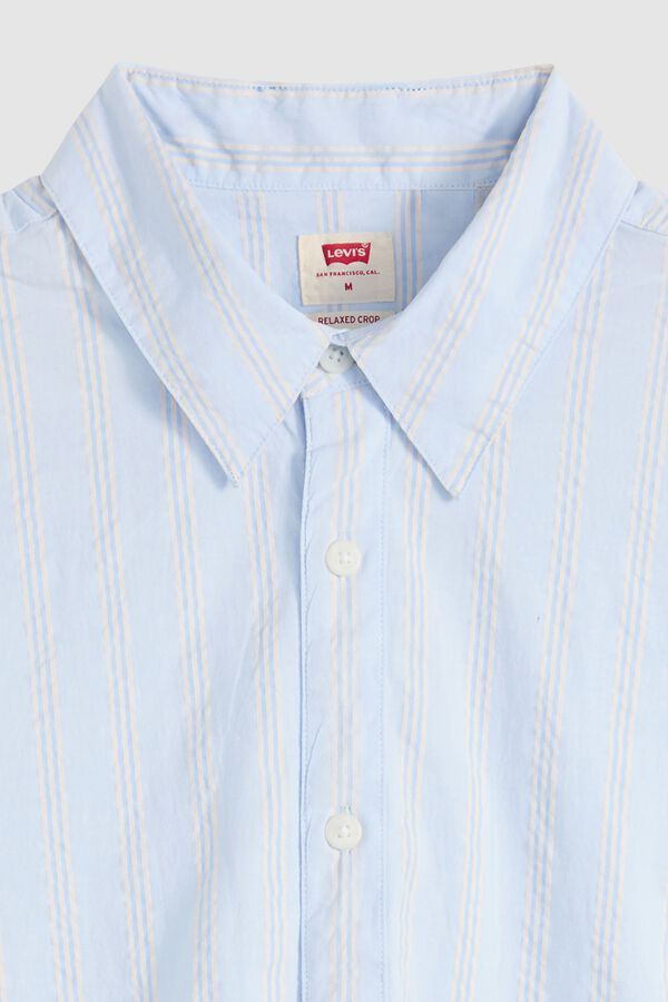Levi's Camisa crop de manga corta azul
