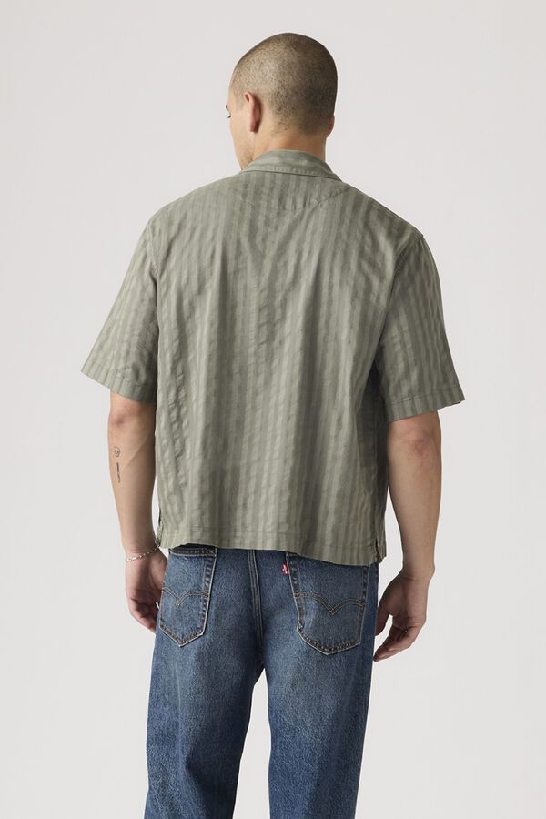 Levi's Camisa crop de manga corta kaki