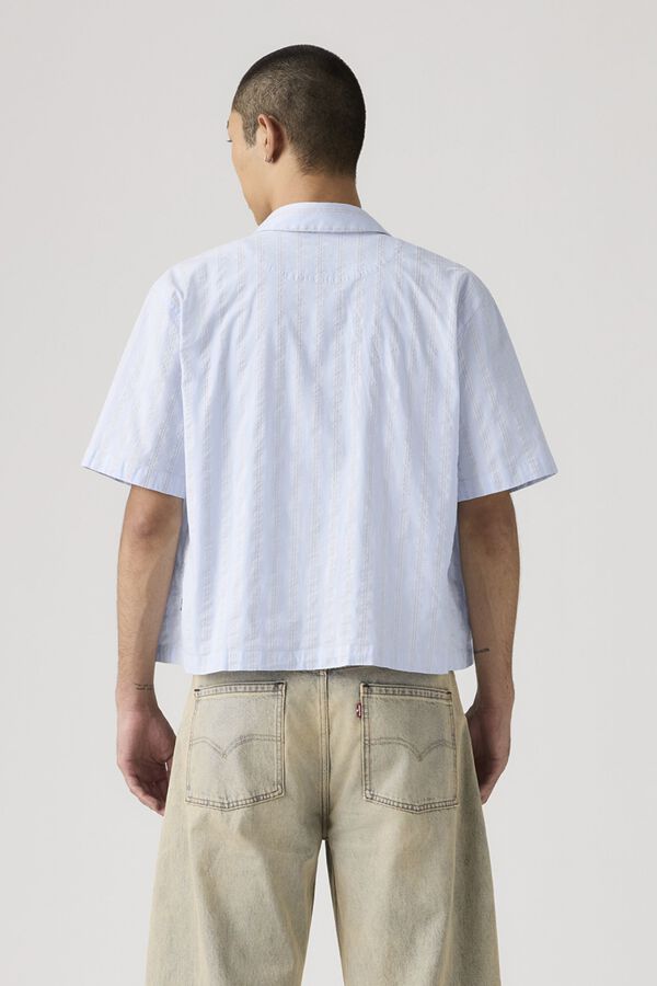Levi's Camisa crop de manga corta azul