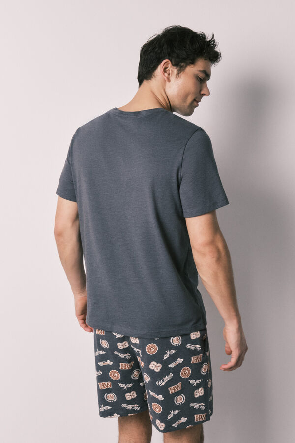 Women'secret Pijama corto hombre algod&oacute;n Hotwheels gris