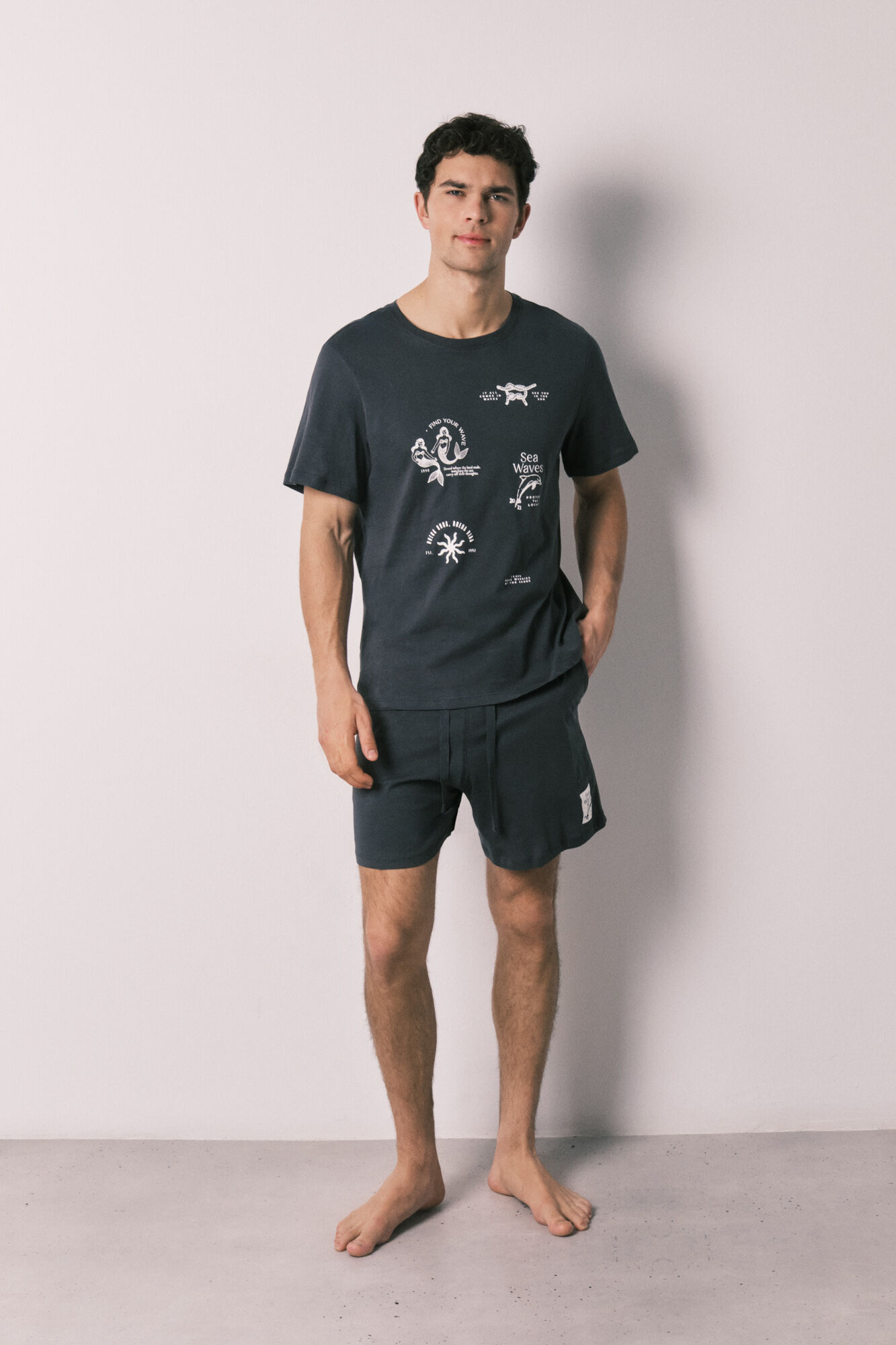 Women'secret Pijama corto hombre algod&oacute;n navy