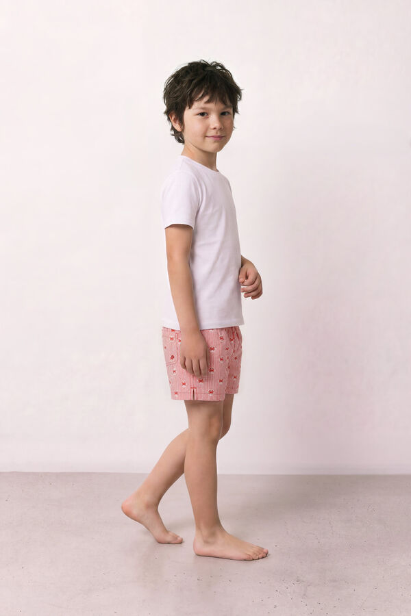 Women'secret Ba&ntilde;ador ni&ntilde;o estampado rayas y cangrejos coral
