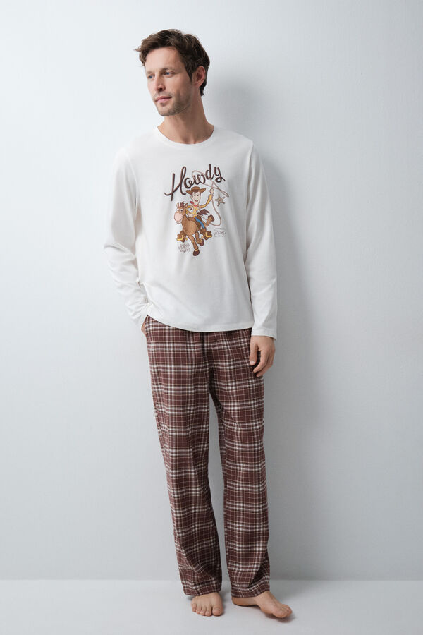 Women'secret Pijama largo algod&oacute;n Toy Story marfil