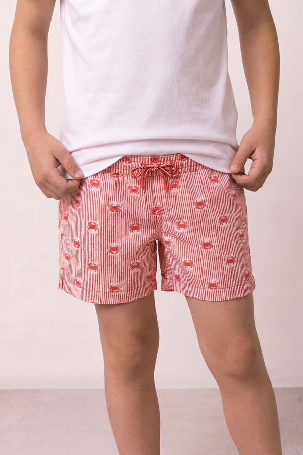 Women'secret Ba&ntilde;ador ni&ntilde;o estampado rayas y cangrejos coral