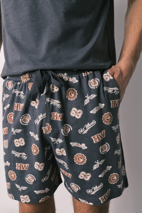 Women'secret Pijama corto hombre algod&oacute;n Hotwheels gris