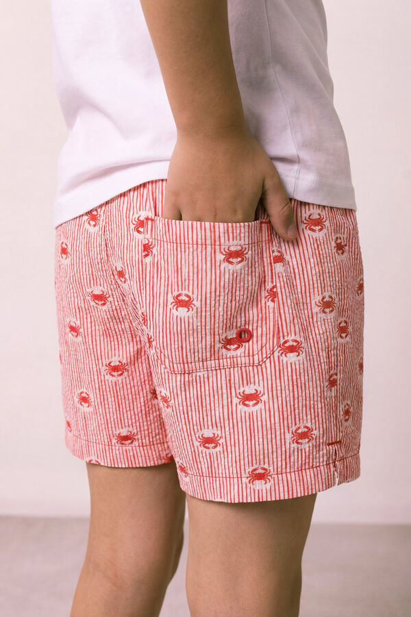 Women'secret Ba&ntilde;ador ni&ntilde;o estampado rayas y cangrejos coral